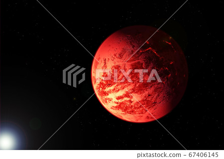 Red exoplanet in deep space. Elements of this image were furnished by NASA. 67406145