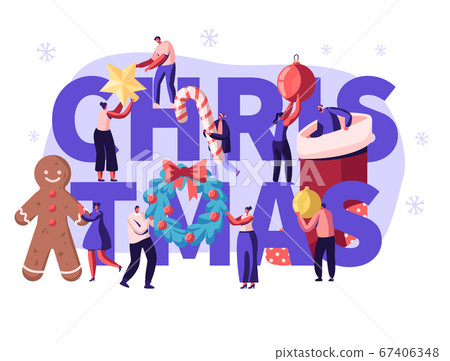Christmas Season Concept with Tiny People Characters Prepare for Xmas Celebration Decorate Home, Presents and Treats. Winter Holidays Poster, Banner, Flyer, Brochure. Cartoon Flat Vector Illustration Christmas Season Concept with Tiny People Characters Prepare for Xmas Celebration Decorate Home, Presents and Treats. Winter Holidays Poster, Banner, Flyer, Brochure. Cartoon Flat Vector Illustration 67406348