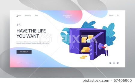 Man Open Bank Safe Full of Money and Jewelry. Idea of Investment and Safety of Capital, Strongbox with Golden Coins, Business Man Open Bank Safe Full of Money and Jewelry. Idea of Investment and Safety of Capital, Strongbox with Golden Coins, Business 67406900