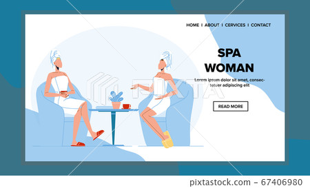 Spa Woman Relaxing After Hygiene Procedure Vector 67406980