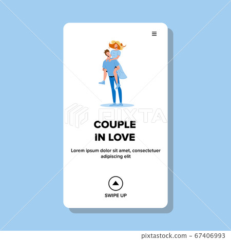 Couple In Love Romantic Boy Piggyback Girl Vector Couple In Love Romantic Boy Piggyback Girl Vector 67406993