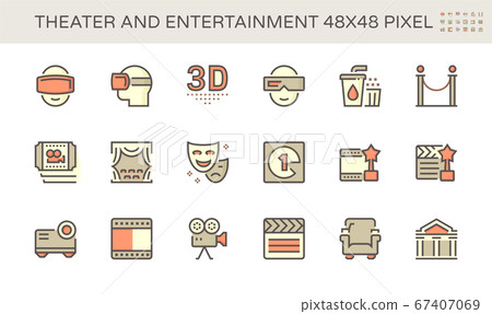 Theater and entertainment vector icon set design, 67407069