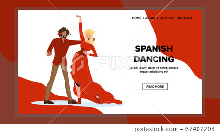 Spanish Dancing Couple Dancers Boy And Girl Vector Spanish Dancing Couple Dancers Boy And Girl Vector 67407203