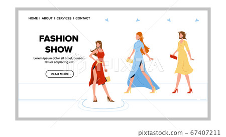 Fashion Show Glamor Clothes Presentation Vector Illustration 67407211