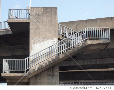 Old stairs of the overpass in the city Old stairs of the overpass in the city 67407351