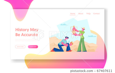 Archeologists Found Ancient Items, Scientists Working on Excavations Exploring Artifacts. Students Studying Prehistory Ages Archeologists Found Ancient Items, Scientists Working on Excavations Exploring Artifacts. Students Studying Prehistory Ages 67407611