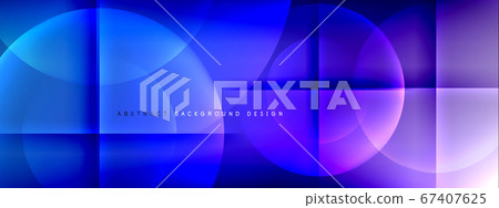 Vector abstract background - circle and cross on fluid gradient with shadows and light effects. Techno or business shiny design templates for text 67407625