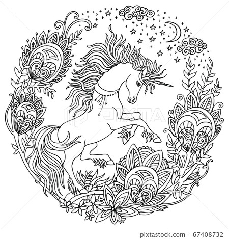 Coloring unicorn vector 3 Coloring unicorn vector 3 67408732