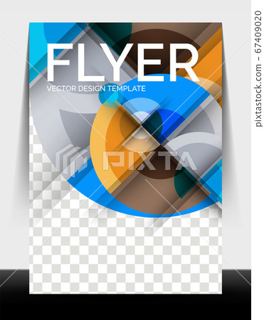 A4 flyer annual report circle design, vector background print template 67409020