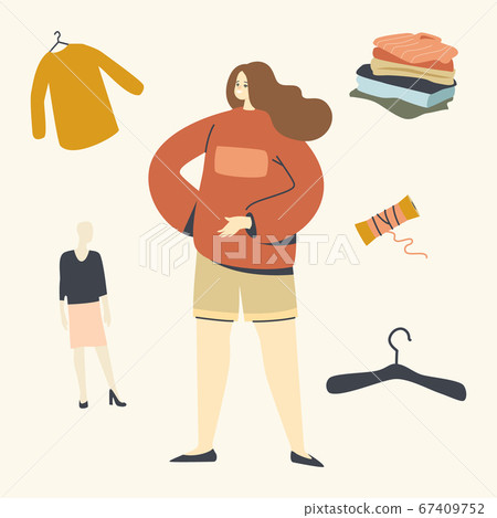Youth Fashion, Urban Lifestyle Concept. Teen Girl Wearing Oversize Clothes. Young Female Character Wearing Fashioned Large Sweater and Shorts. Teenager, Student Woman. Linear Vector Illustration Youth Fashion, Urban Lifestyle Concept. Teen Girl Wearing Oversize Clothes. Young Female Character Wearing Fashioned Large Sweater and Shorts. Teenager, Student Woman. Linear Vector Illustration 67409752