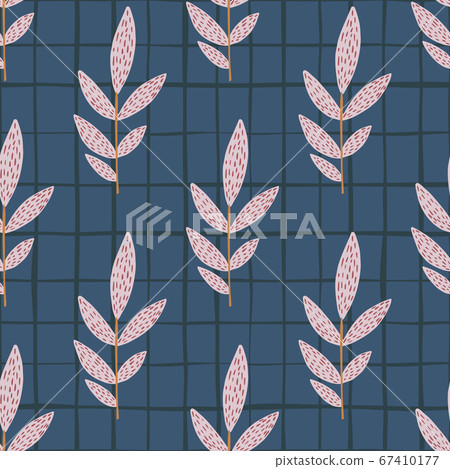 Pink dashed and vertical located branches on dark 67410177