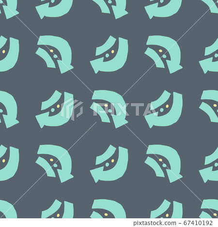 Geometric turquoise arrows seamless pattern. 67410192
