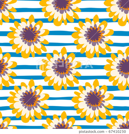 Flowers in yellow and white colors on white 67410230