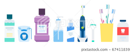 Set for the prevention, care of the oral cavity and teeth vector illustration in a flat design 67411839