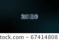 2020 floating on black background and glitter 67414808
