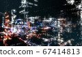 Particle English letters floating in virtual space 67414813