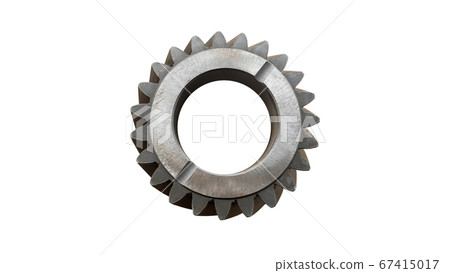 Gear of car manual transmission on an isolated white background close-up. Spare parts. 67415017