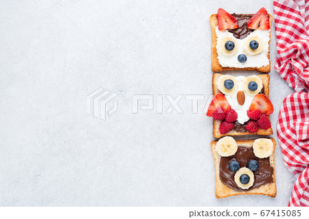 Funny Healthy Breakfast Toasts For Kids Shaped As 67415085