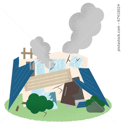 Vector illustration of houses in a fire 67418024