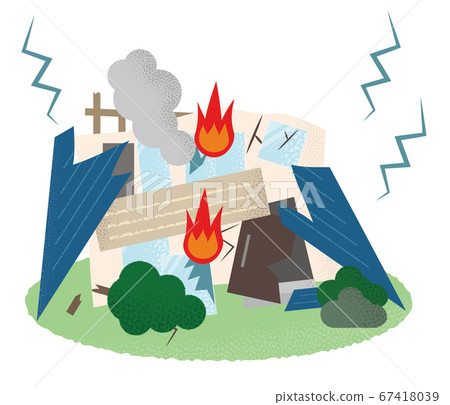 Vector illustration of houses suffering from earthquake Vector illustration of houses suffering from earthquake 67418039