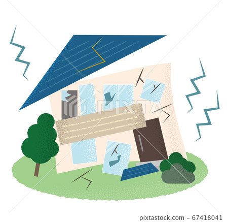 Vector illustration of houses suffering from earthquake Vector illustration of houses suffering from earthquake 67418041