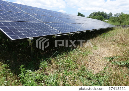 Solar power plant after mowing Solar power plant after mowing 67418231