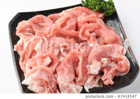 Pork peach thinly sliced meat 67418547