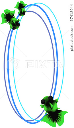 Vertical frame of blue goldfish (blue) Vertical frame of blue goldfish (blue) 67418944