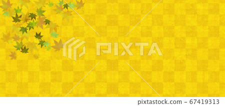 金色花紋的圖案和秋天的落葉材料 67419313