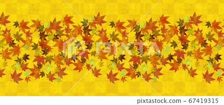 金色花紋的圖案和秋天的落葉材料 67419315