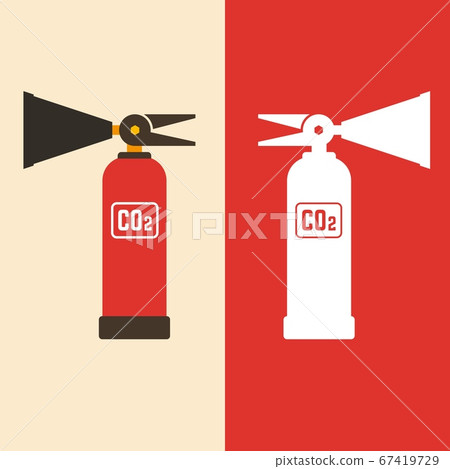 Fire extinguisher flat vector illustration and icon. Active fire protection device. Fire safety in emergency situations. Fire extinguisher flat vector illustration and icon. Active fire protection device. Fire safety in emergency situations. 67419729