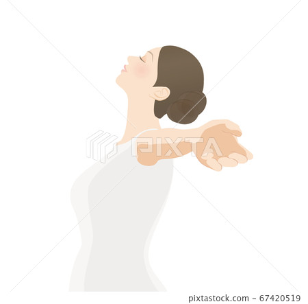 A woman who breathes deep 67420519