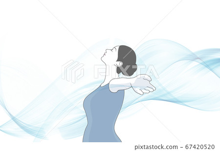 A woman who breathes deep 67420520