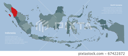 Vector template Indonesia map and province Sumatra 67422872