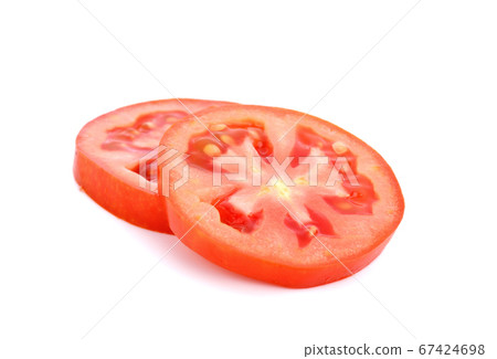 Tomato slice isolated on white background 67424698