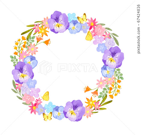 春天的花朵花圈 春天的花朵花圈 67424816