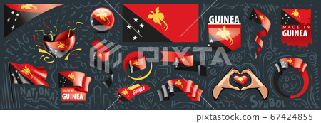Vector set of the national flag of Papua New Guinea in various creative designs 67424855