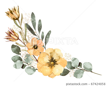 天然花朵和葉子的插圖素材 67424858