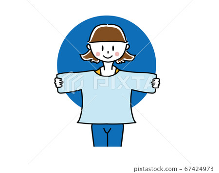 Housewife upper body laundry Housewife upper body laundry 67424973