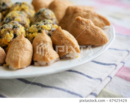 Asian food rice ball and yubu sushi Asian food rice ball and yubu sushi 67425429