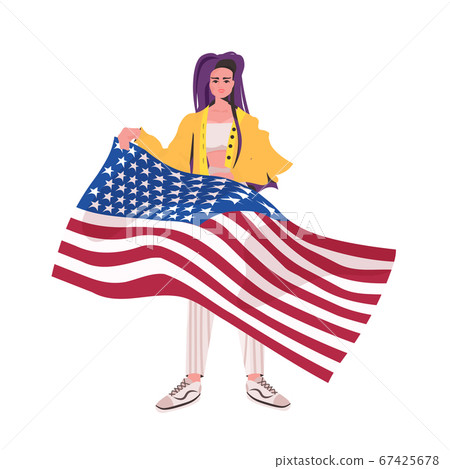 woman holding usa flag 4th of july american independence day celebration concept woman holding usa flag 4th of july american independence day celebration concept 67425678