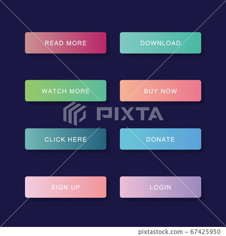 Material design web button - Stock Illustration [67425950] - PIXTA
