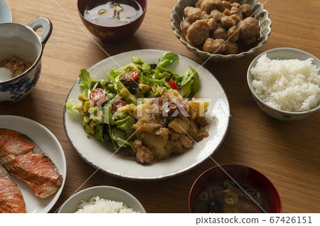Grilled salmon, octopus and potatoes Ahijo table Grilled salmon, octopus and potatoes Ahijo table 67426151