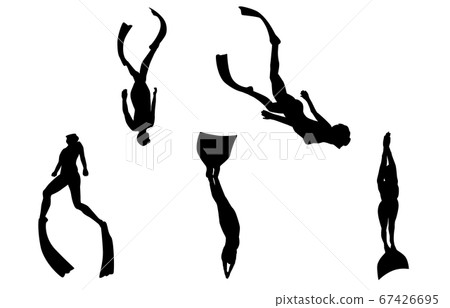 Water sports silhouette freediving 67426695