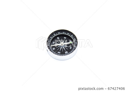 One compass is on a white background. One compass is on a white background. 67427406