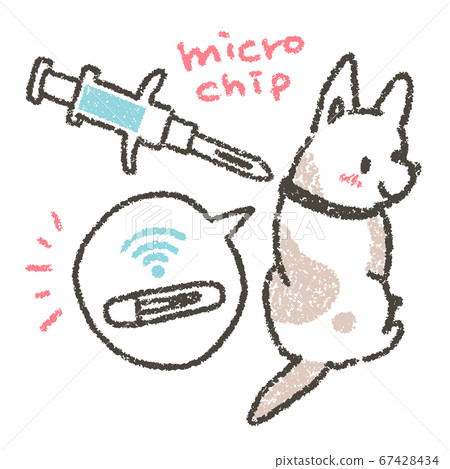 Illustration to authenticate your identity by wearing a pet's microchip 67428434
