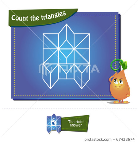 Count the triangles 32 brainteaser-插圖素材 [67428674] - PIXTA圖庫