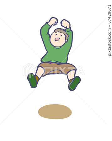 Boy jumping happily Boy jumping happily 67429071
