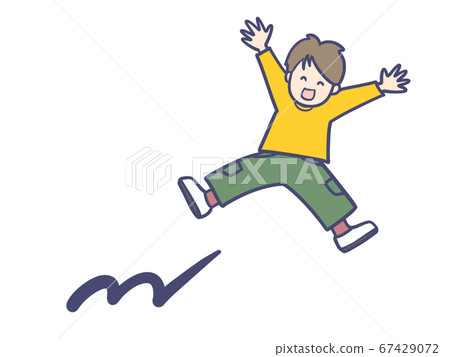 Boy jumping happily Boy jumping happily 67429072