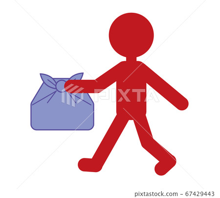 Silhouette of person taking out (furoshiki) 67429443